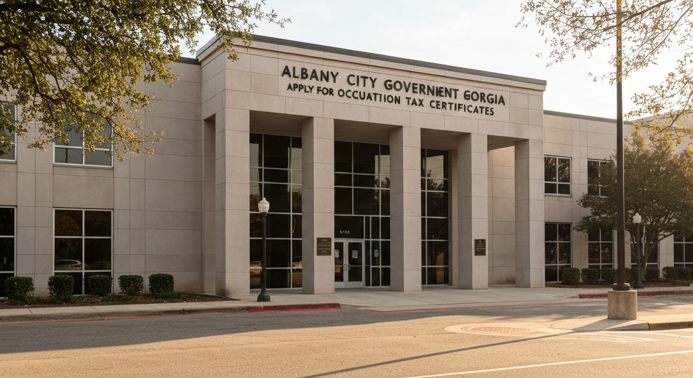 Albany Georgia city government building where business owners apply for occupation tax certificates