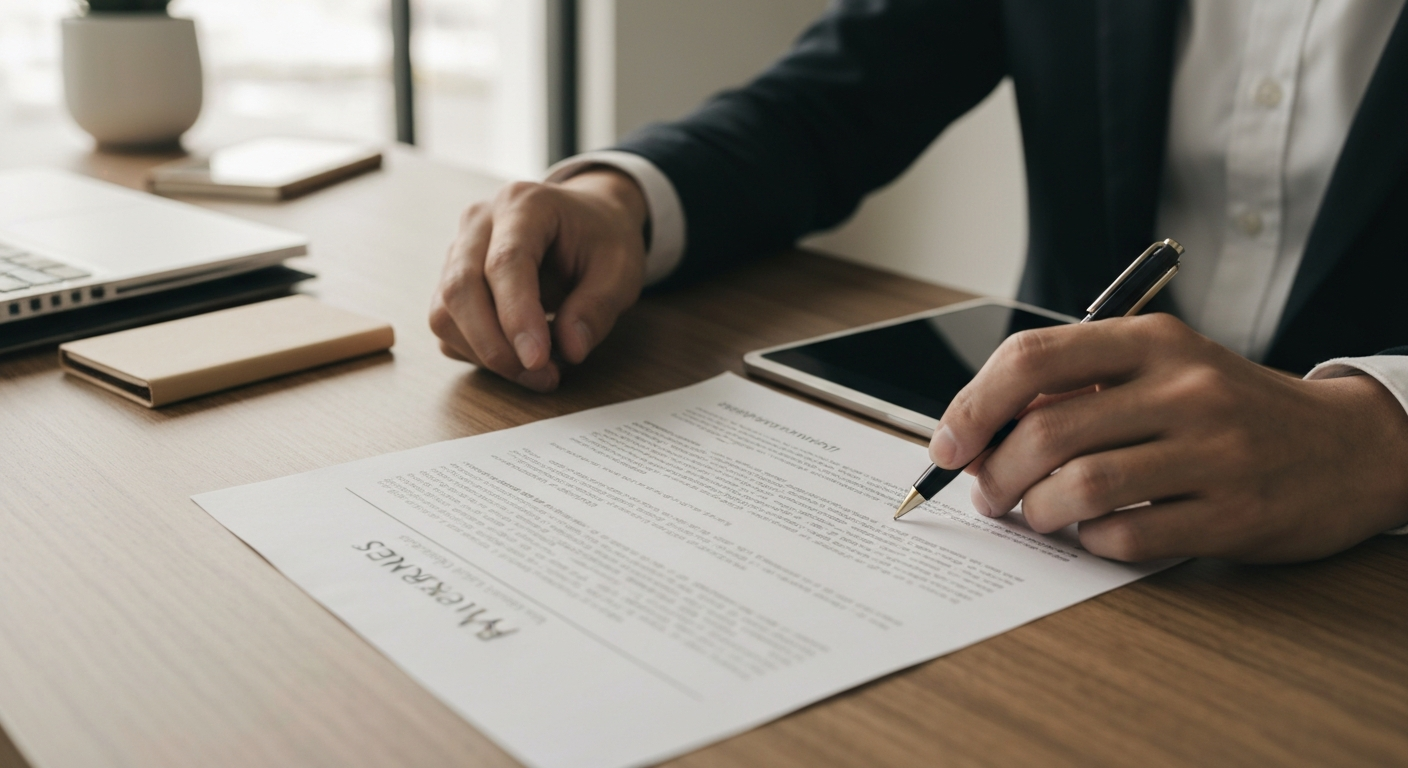 Preparing Alpharetta Georgia business license application documents on a modern workspace desk