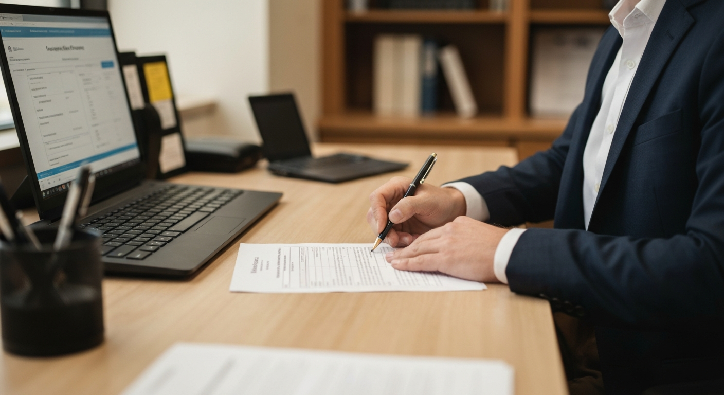 Filling out Athens-Clarke County occupation tax certificate application at the Finance Department office
