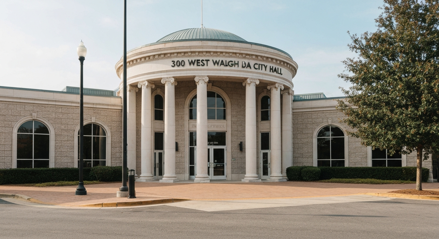 Dalton Georgia City Hall at 300 West Waugh Street where the City Clerk issues occupation tax certificates for local businesses
