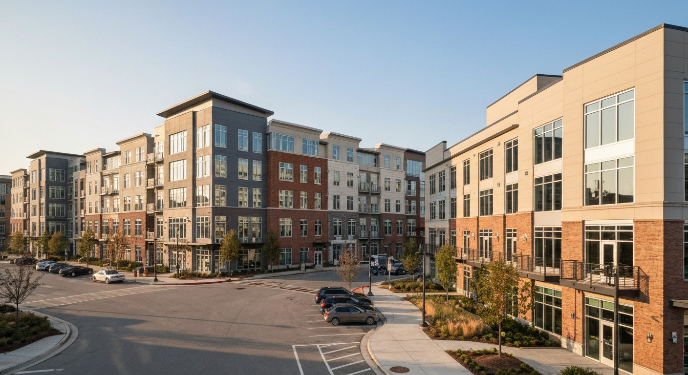 Modern mixed-use development in Dunwoody Perimeter Center district showing the business environment for starting a company in Dunwoody Georgia