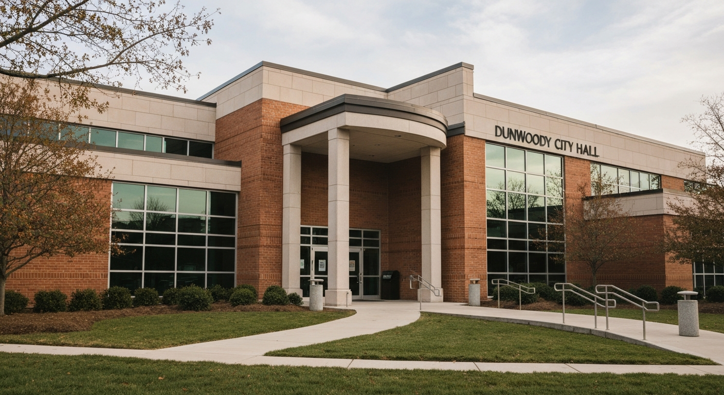 Dunwoody City Hall at 4800 Ashford Dunwoody Road where entrepreneurs apply for their occupation tax certificate business license