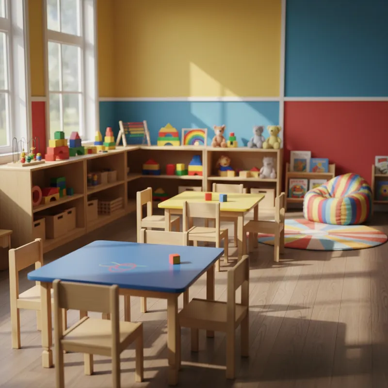 Colorful daycare facility interior in Georgia ready for childcare business