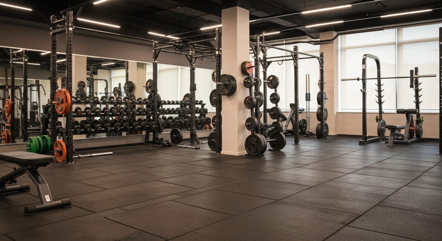 Modern Georgia fitness studio with weights and equipment