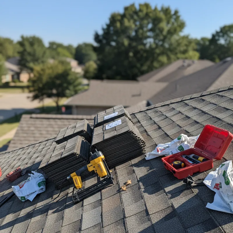 Residential roofing installation on a Georgia home with Southern landscape