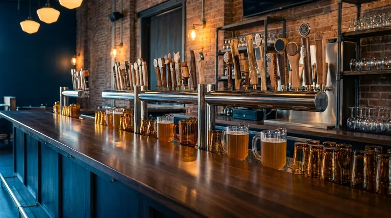 Tap handles and glassware on a polished bar, How to Get a Liquor License in Georgia