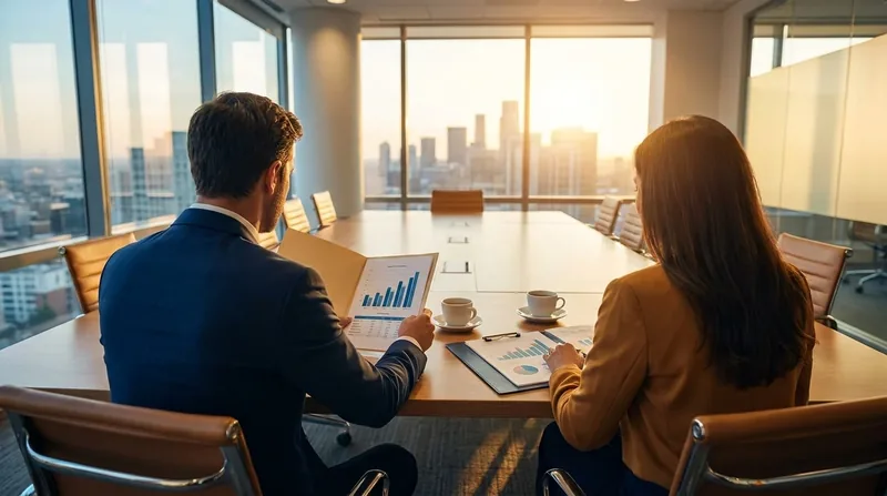 Advisors reviewing growth charts at a conference table, Cost to Start a Business in Georgia