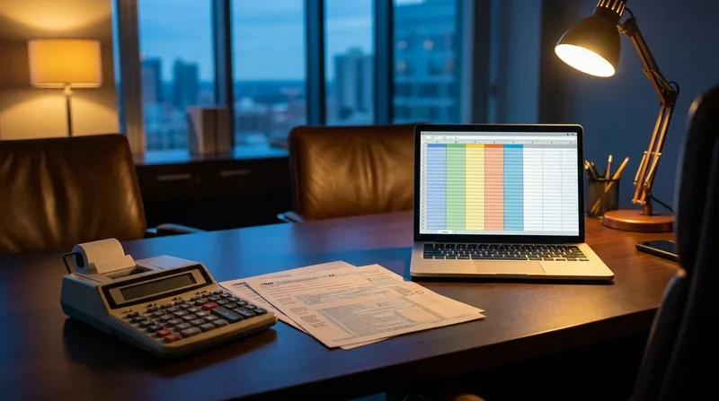Tax forms and a calculator on a desk, Georgia Business Personal Property Tax