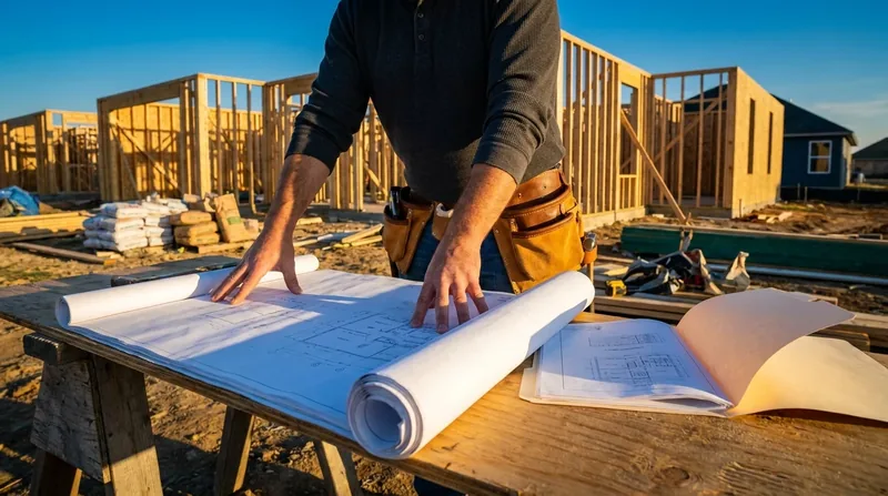 Contractor reviewing blueprints at a jobsite, Which Georgia Trades Need No State Contractor License